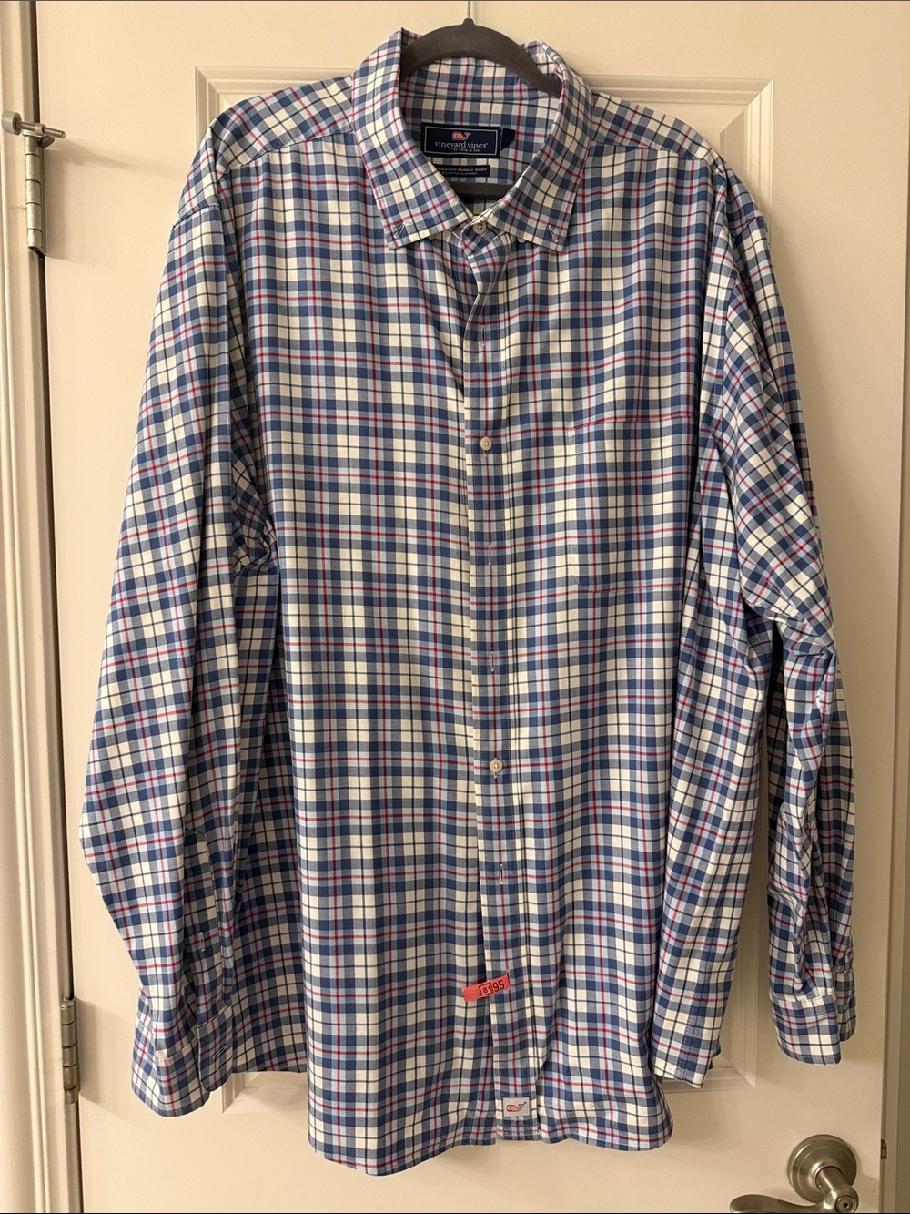 Vineyard Vines Blue, White & Red Plaid Button-Down Shirt